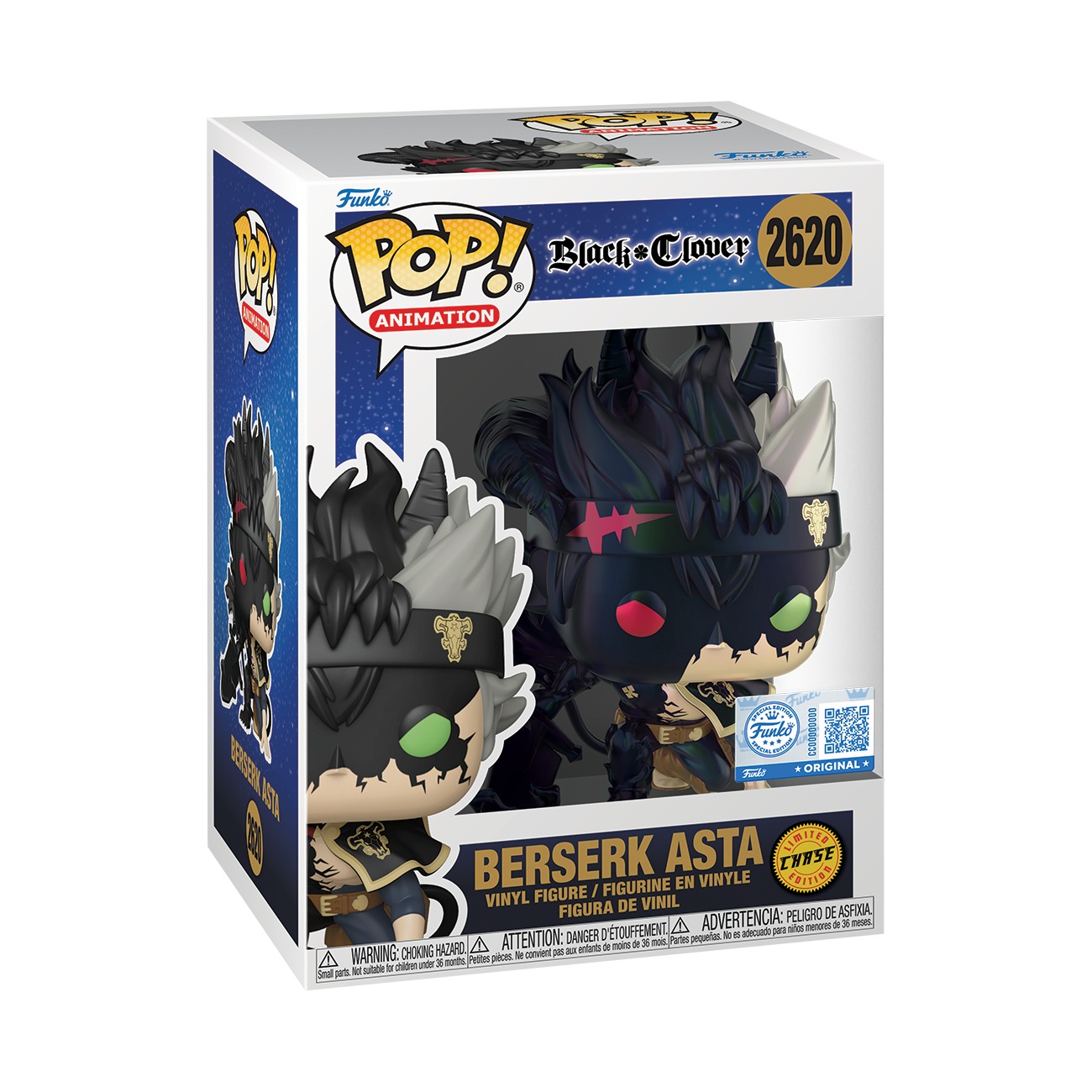 Funko Pop Berserk Asta #2620 chase Aurora Borealis en caja con sticker chase