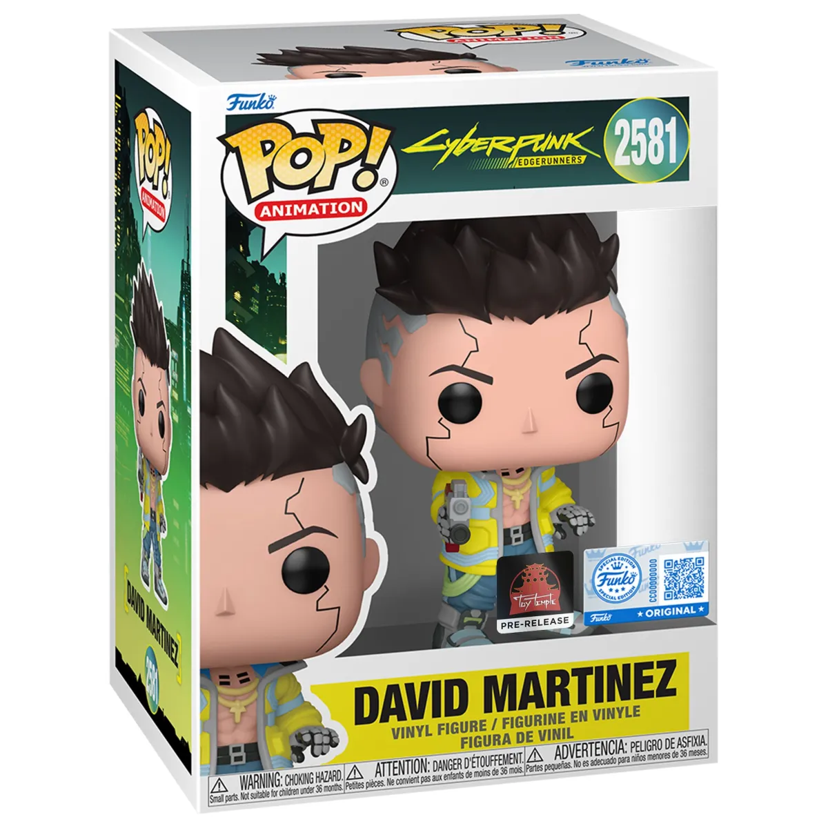 Funko Pop David Martinez #2581 Cyberpunk Edgerunners en caja Pop Animation Toy Temple Exclusive Funko Pop David Martinez #2581 Cyberpunk Edgerunners en caja Pop Animation Toy Temple Exclusive