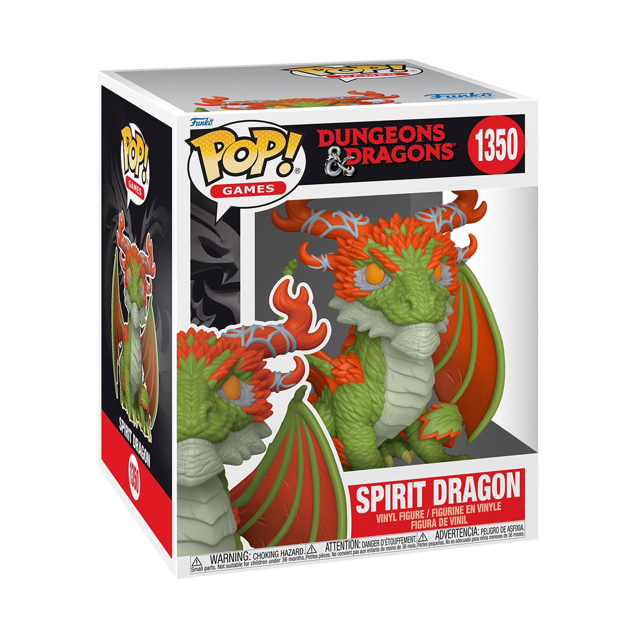 Funko Pop Spirit Dragon Dungeons and Dragons #1350 Super Sized en caja Pop Games sobre fondo blanco Funko Pop Spirit Dragon Dungeons and Dragons #1350 Super Sized en caja Pop Games sobre fondo blanco